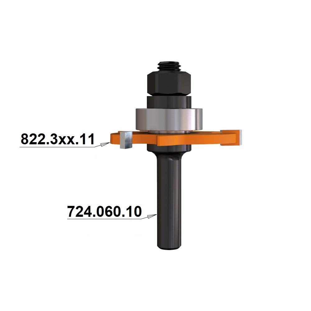 Mandril Porta Fresas C/ Rolamento Haste Ø6x61mm - marca CMT - Cód. 724.060.10